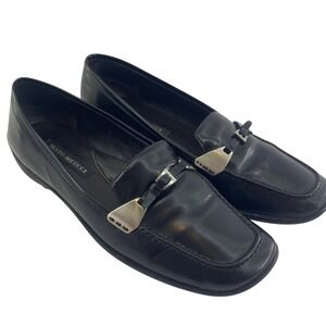 Sesto Meucci Loafers Womens 7.5N Black Buckle Leather Driving Flats Chic
